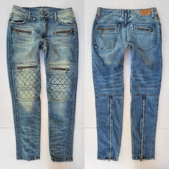 New Men's ROBIN'S JEAN sz 31 Racer Skinny Moto Jeans